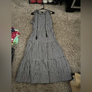 Who What Wear Black and White Checkered Maxi Dress